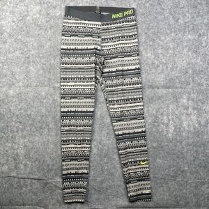 Nike Pro Women's Large Warm 8 Bit Women's Tights Athletic Dri Fit 683717 Flaw